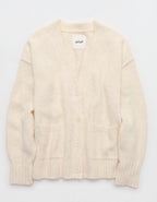 Aerie Oversized Grandpa Cardigan - Heather Frost