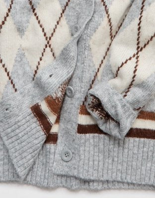 Aerie Oversized Grandpa Cardigan - Smoked Gray