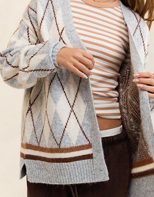 Aerie Oversized Grandpa Cardigan - Smoked Gray