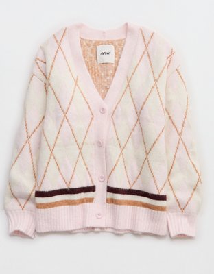 Aerie Oversized Grandpa Cardigan - Pink Petal