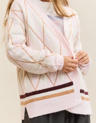 Aerie Oversized Grandpa Cardigan - Pink Petal