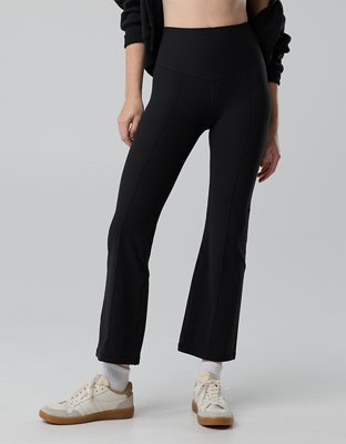 OFFLINE By Aerie Real Me XTRA Rib Cropped Kick Flare Legging - True Black