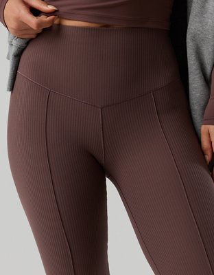 OFFLINE By Aerie Real Me XTRA Rib Cropped Kick Flare Legging - Relic