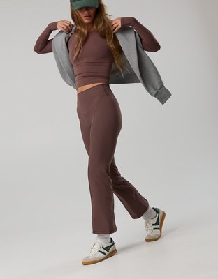 OFFLINE By Aerie Real Me XTRA Rib Cropped Kick Flare Legging - Relic