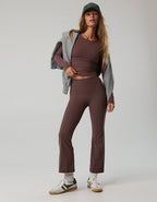 OFFLINE By Aerie Real Me XTRA Rib Cropped Kick Flare Legging - Relic