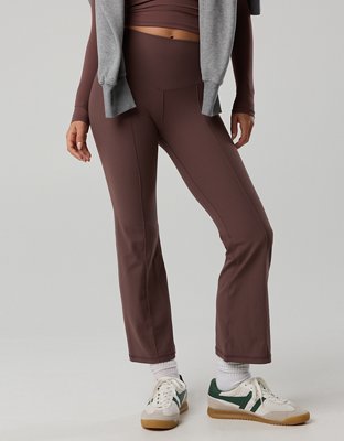 OFFLINE By Aerie Real Me XTRA Rib Cropped Kick Flare Legging - Relic