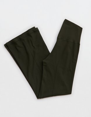 OFFLINE By Aerie Real Me XTRA Rib Cropped Kick Flare Legging - Olive Petal