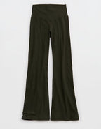 OFFLINE By Aerie Real Me XTRA Rib Cropped Kick Flare Legging - Olive Petal