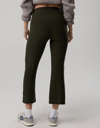 OFFLINE By Aerie Real Me XTRA Rib Cropped Kick Flare Legging - Olive Petal