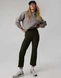 OFFLINE By Aerie Real Me XTRA Rib Cropped Kick Flare Legging - Olive Petal