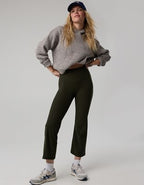 OFFLINE By Aerie Real Me XTRA Rib Cropped Kick Flare Legging - Olive Petal