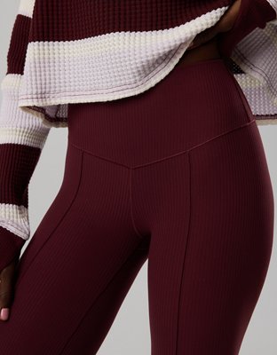 OFFLINE By Aerie Real Me XTRA Rib Cropped Kick Flare Legging - Royal Berry