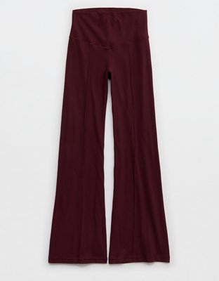 OFFLINE By Aerie Real Me XTRA Rib Cropped Kick Flare Legging - Royal Berry