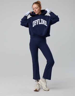 OFFLINE By Aerie Real Me XTRA Rib Cropped Kick Flare Legging - Royal Navy