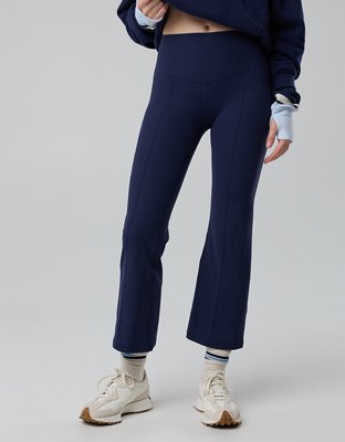 OFFLINE By Aerie Real Me XTRA Rib Cropped Kick Flare Legging - Royal Navy